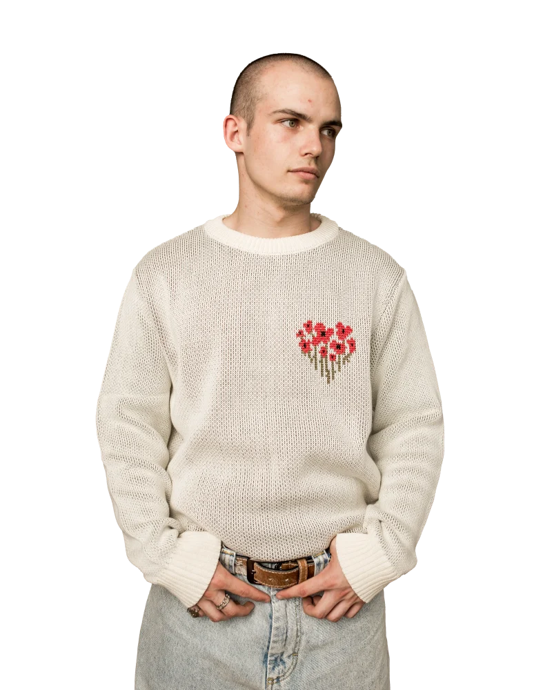 BIZZLE POPPY LOVE SWEATER X TBF CREAM