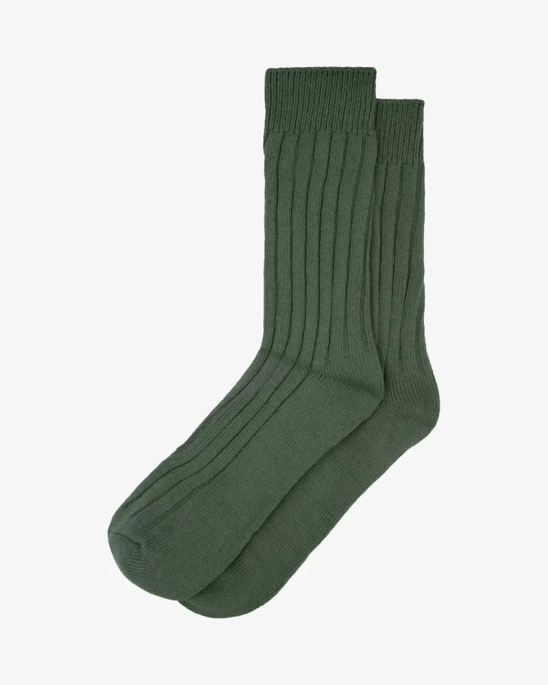 BIZZLE COTTON RIBBED SOCKS FOREST GREEN