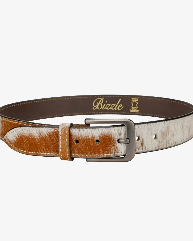 BIZZLE COWHIDE LEATHER BELT BROWN