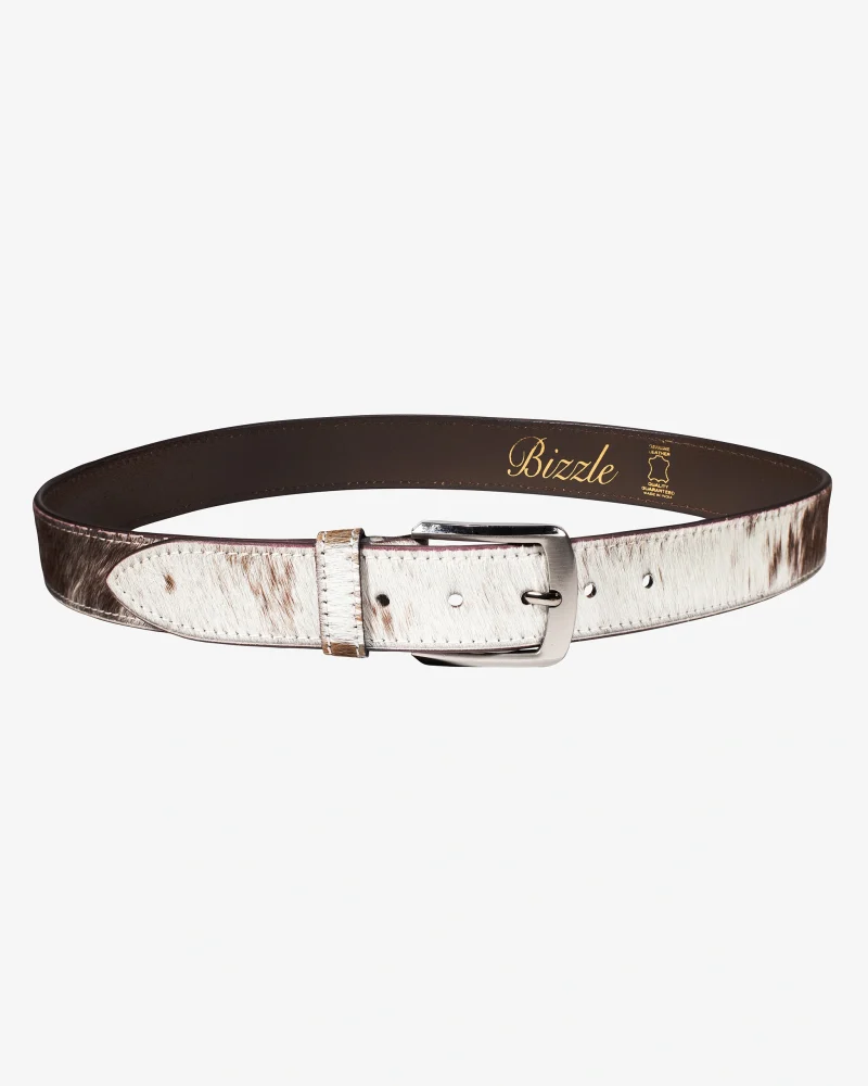 BIZZLE COWHIDE LEATHER BELT DARK BROWN
